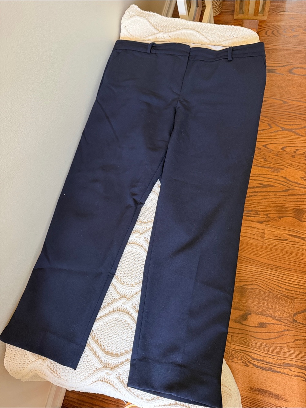 Talbots Navy Cropped Straight Dress Pants